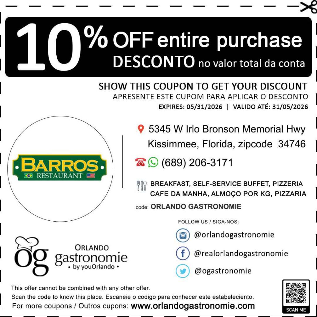 barros restaurant coupon cupom